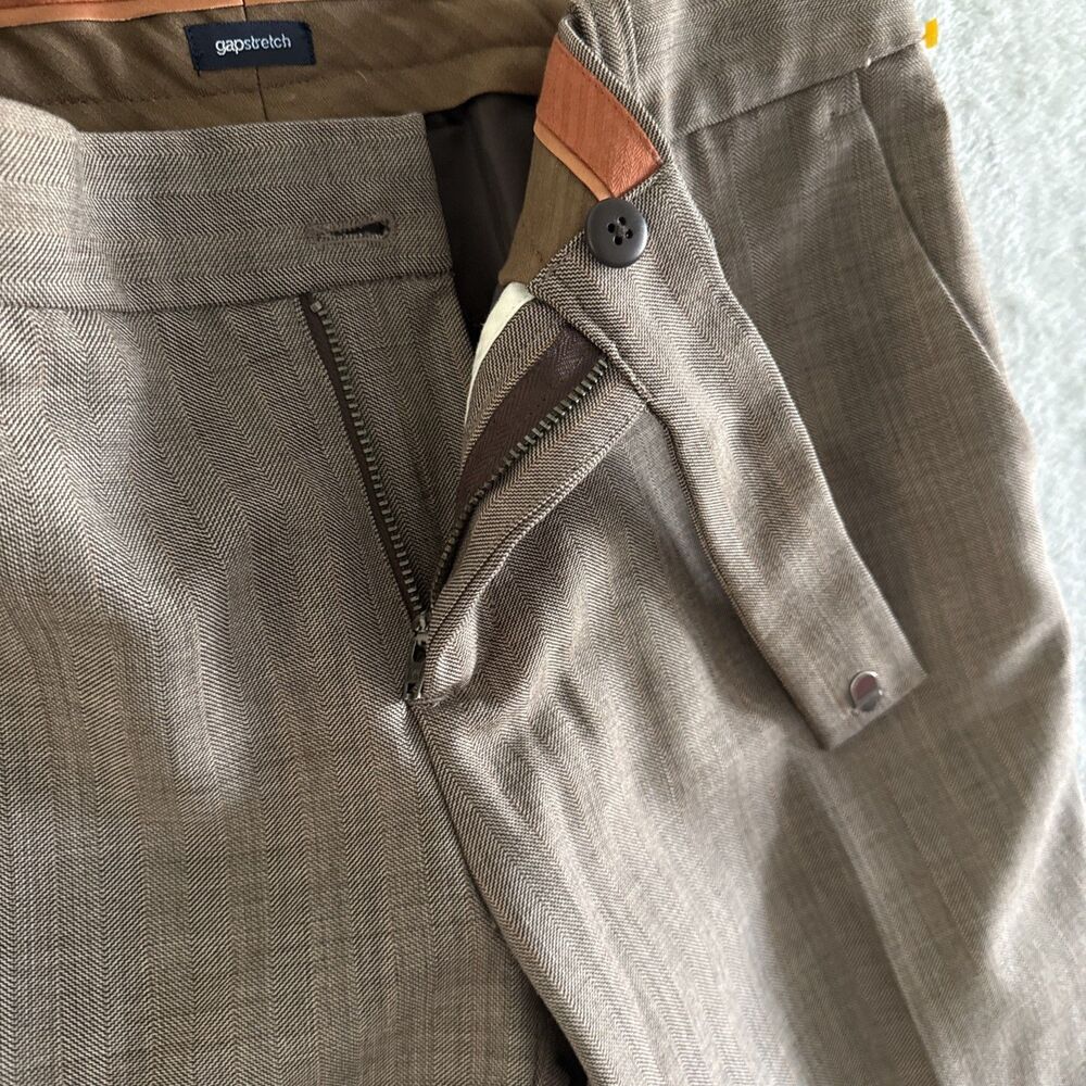 Y2K Gap Women’s Dress Pants Low Rise Plaid Office Size 6 Brown Straight Leg Chic - Picture 9 of 16